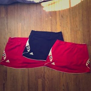 Adidas - bundle of (3) - two red & one black tennis skorts!